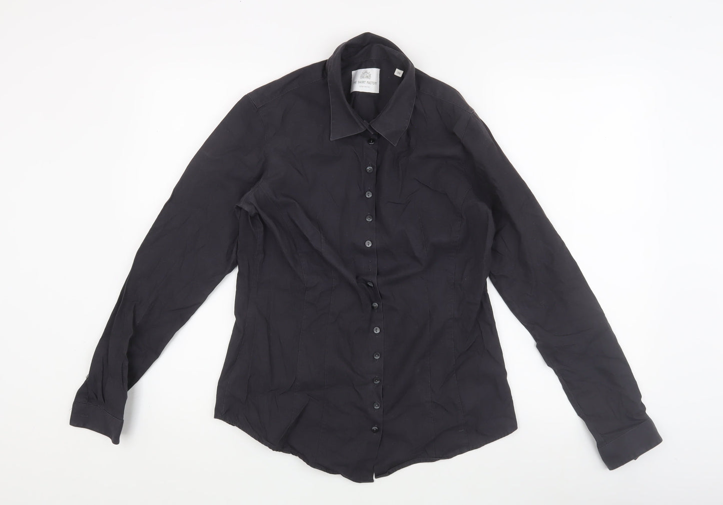 The Shirt Factory Women's Black Button-Up Shirt Size 10
