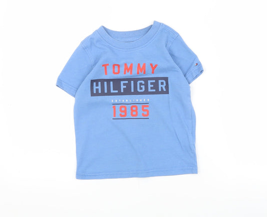 Tommy Hilfiger Blue Unisex Toddler T-Shirt 36M Pullover