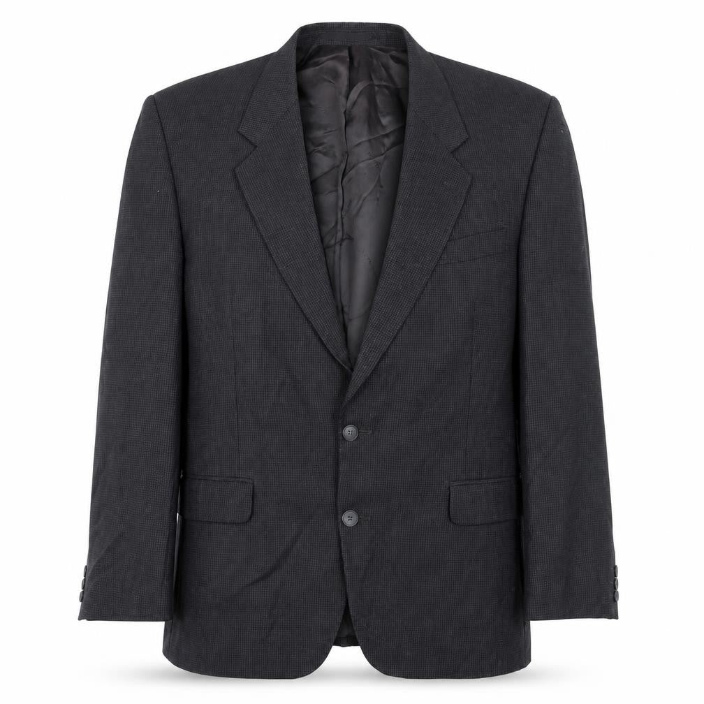 Mens 44 Chest Regular Pierre Cardin Black Two-Button Blazer