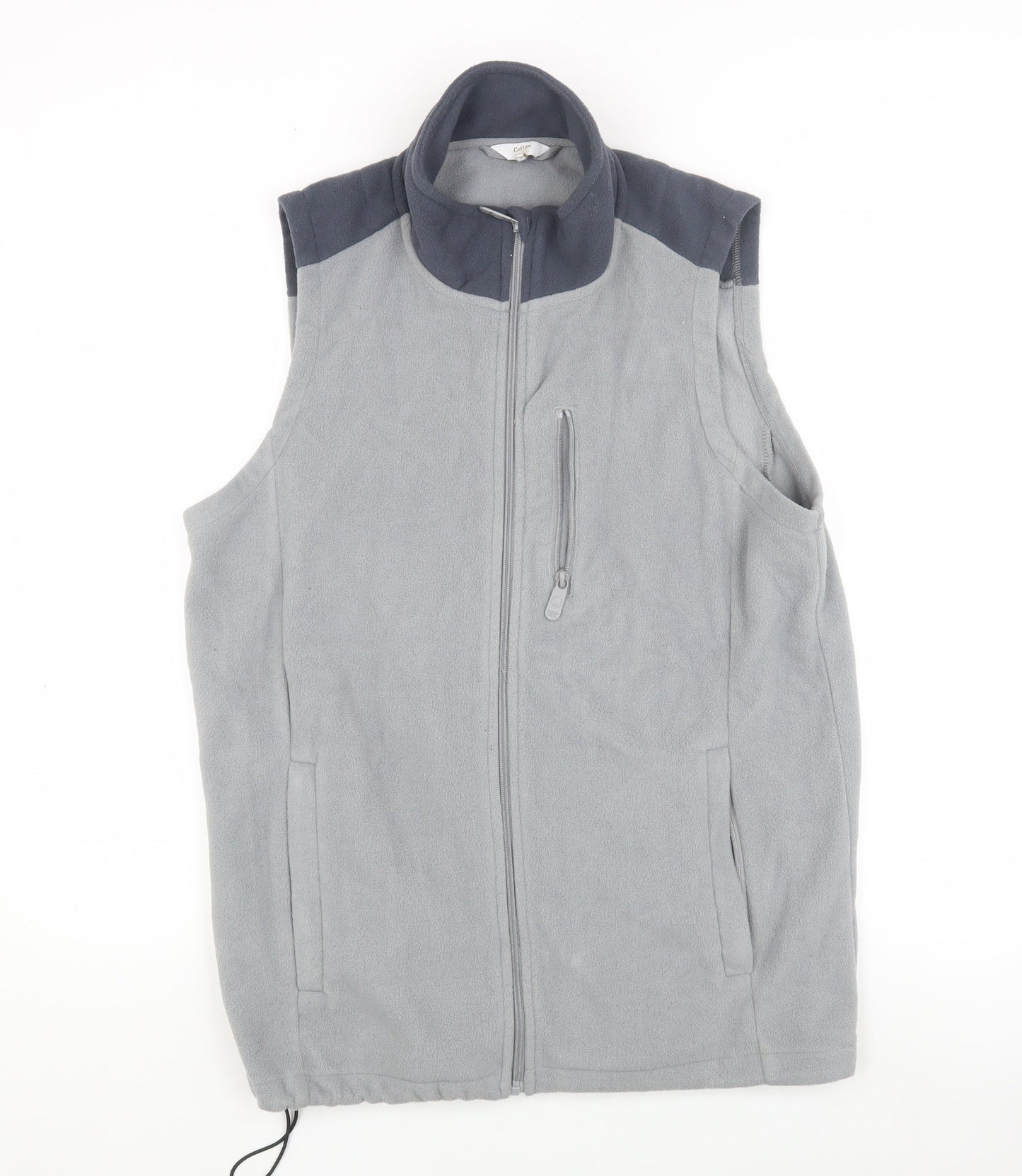Cotton Traders Men's Grey M Full Zip Fleece Waistcoat