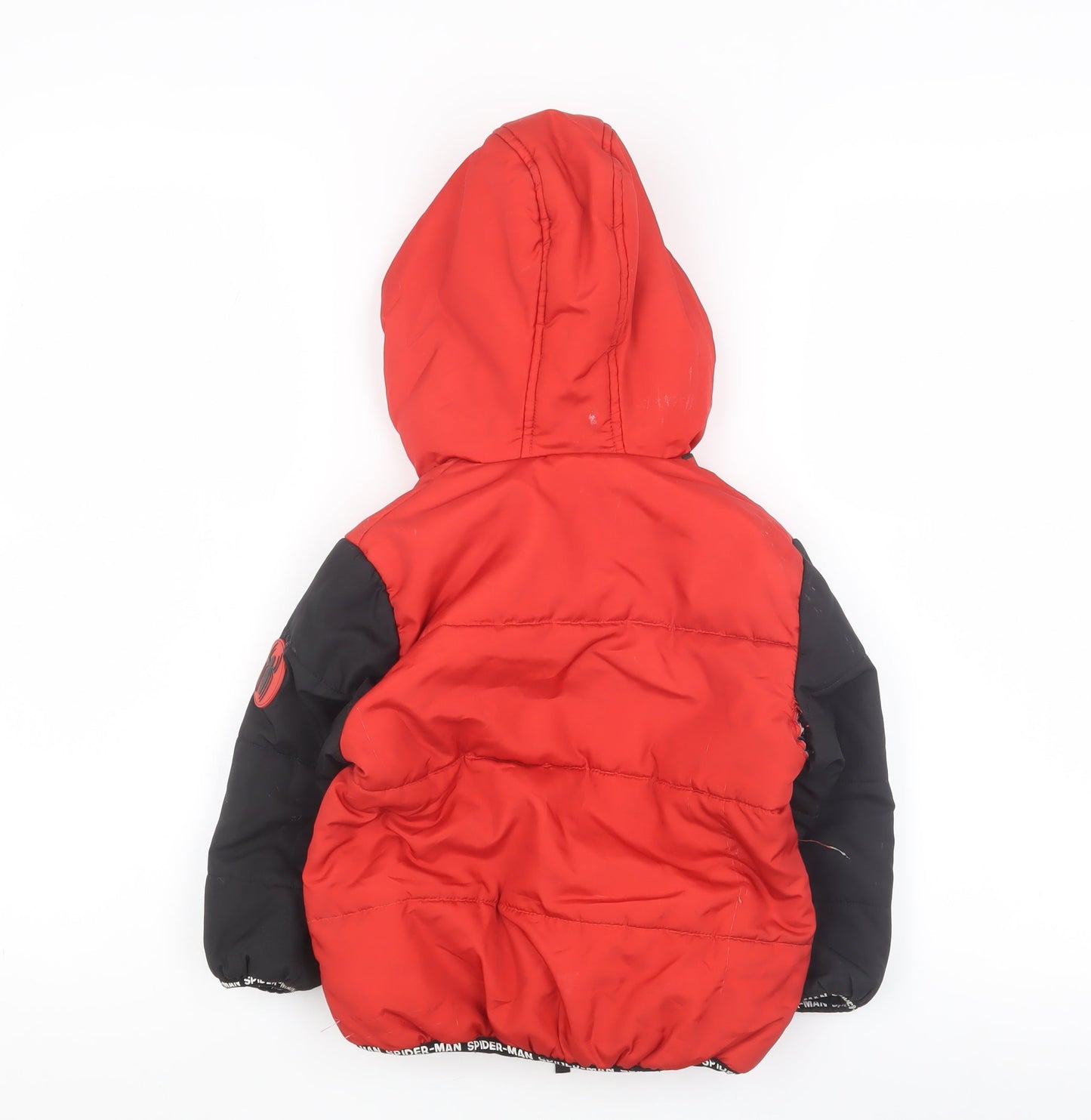 Marvel Boys Spider-Man Red Hooded Puffer Jacket 2-3 Years