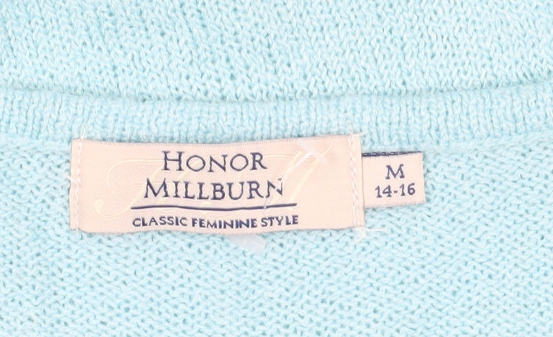 Honor Millburn Women's Blue V-Neck Pullover Jumper M
