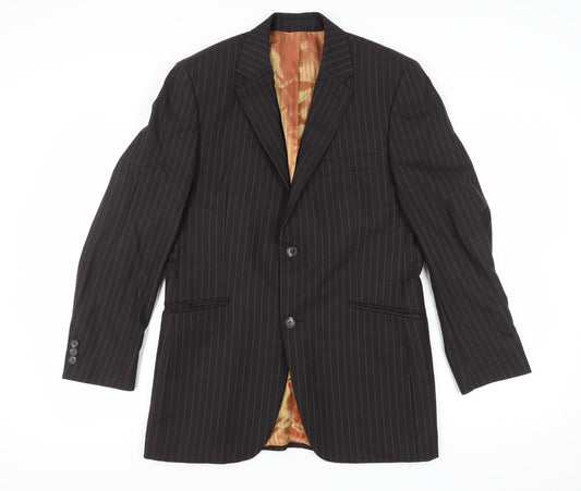 Jeff Banks Men's Brown Striped Suit Jacket, 38 Regular Fit