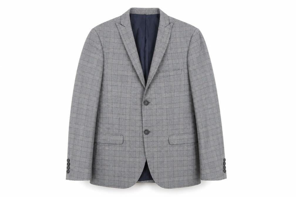 Mens 40 Chest Regular Jeff Banks Grey Two-Button Blazer