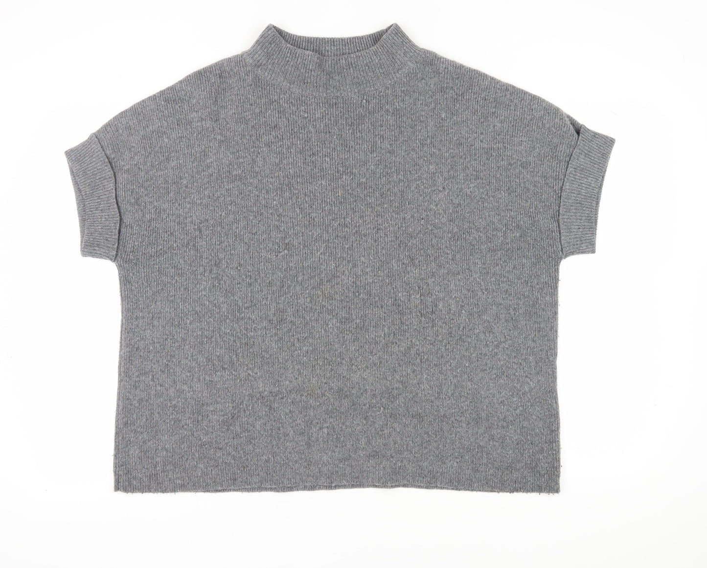 White Stuff Women's Grey Mock Neck Pullover Jumper L