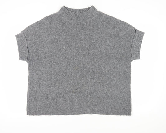 White Stuff Women's Grey Mock Neck Pullover Jumper L
