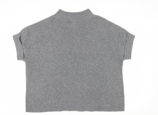 White Stuff Women's Grey Mock Neck Pullover Jumper L