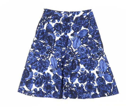 Laura Ashley Women's Blue Knee Length A-Line Skirt Size 10
