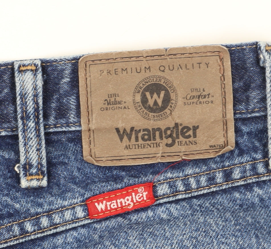 Wrangler Men's Blue Straight Jeans 34x30 Regular Fit