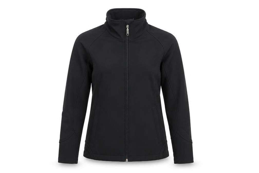 Front view of O Neills Women's Black Soft Shell Jacket, size 8