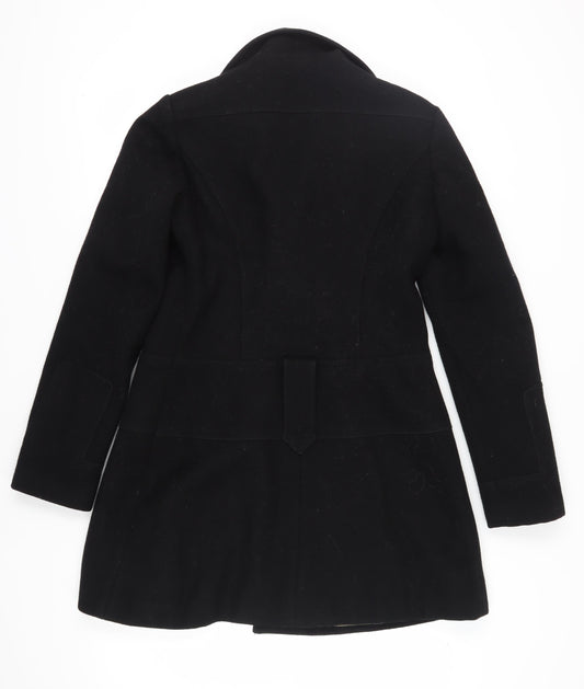 Guess Jeans Women's Black Wool Mid-Length Overcoat M