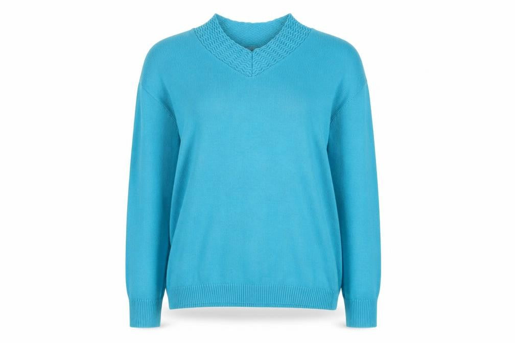 Front view of Honor Millburn Women's Blue V-Neck jumper M