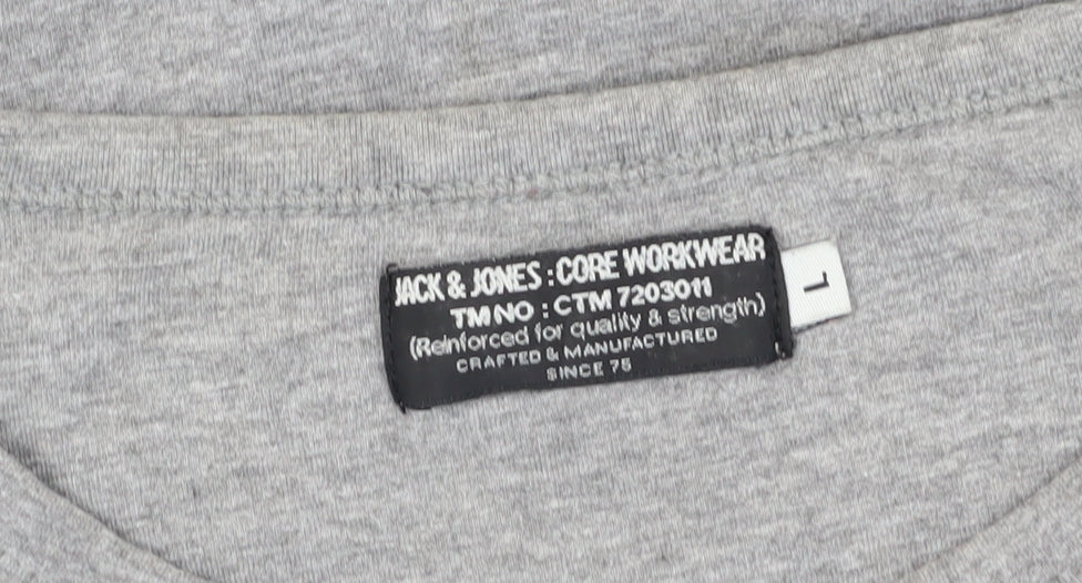 Jack & Jones Grey Men's Long Sleeve T-Shirt L