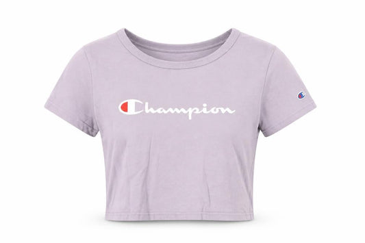 Womens UK Size S Champion Purple 100% Cotton T-Shirt