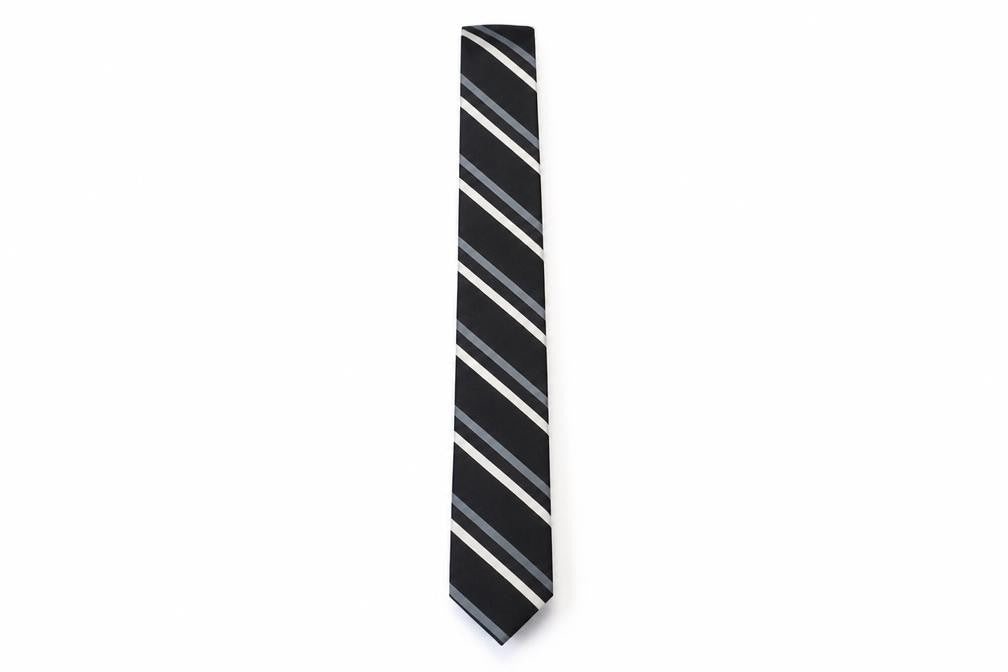 Daniel Hechter Men's Black Striped Silk Tie