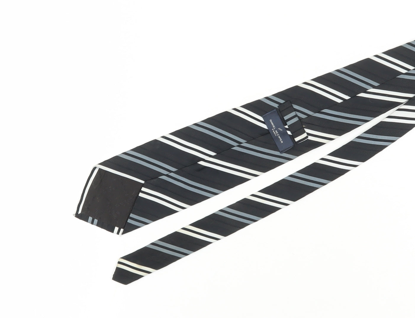 Daniel Hechter Men's Black Striped Silk Tie