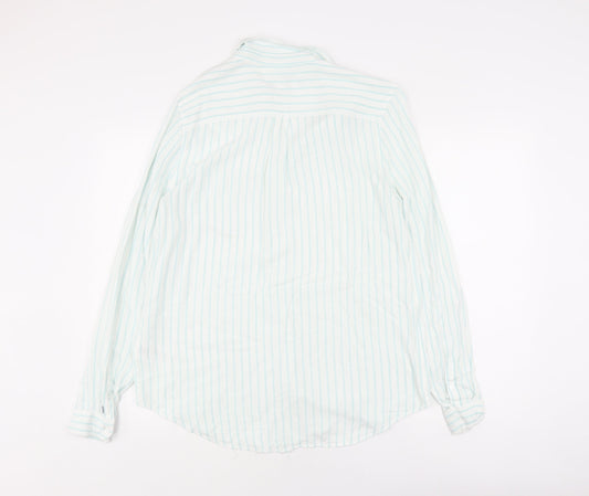 TOG24 Women's White Striped Button-Up Shirt Size 16