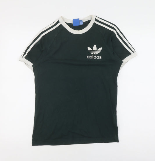 Adidas Women's Green T-Shirt 2XS Ringer Sports Casual