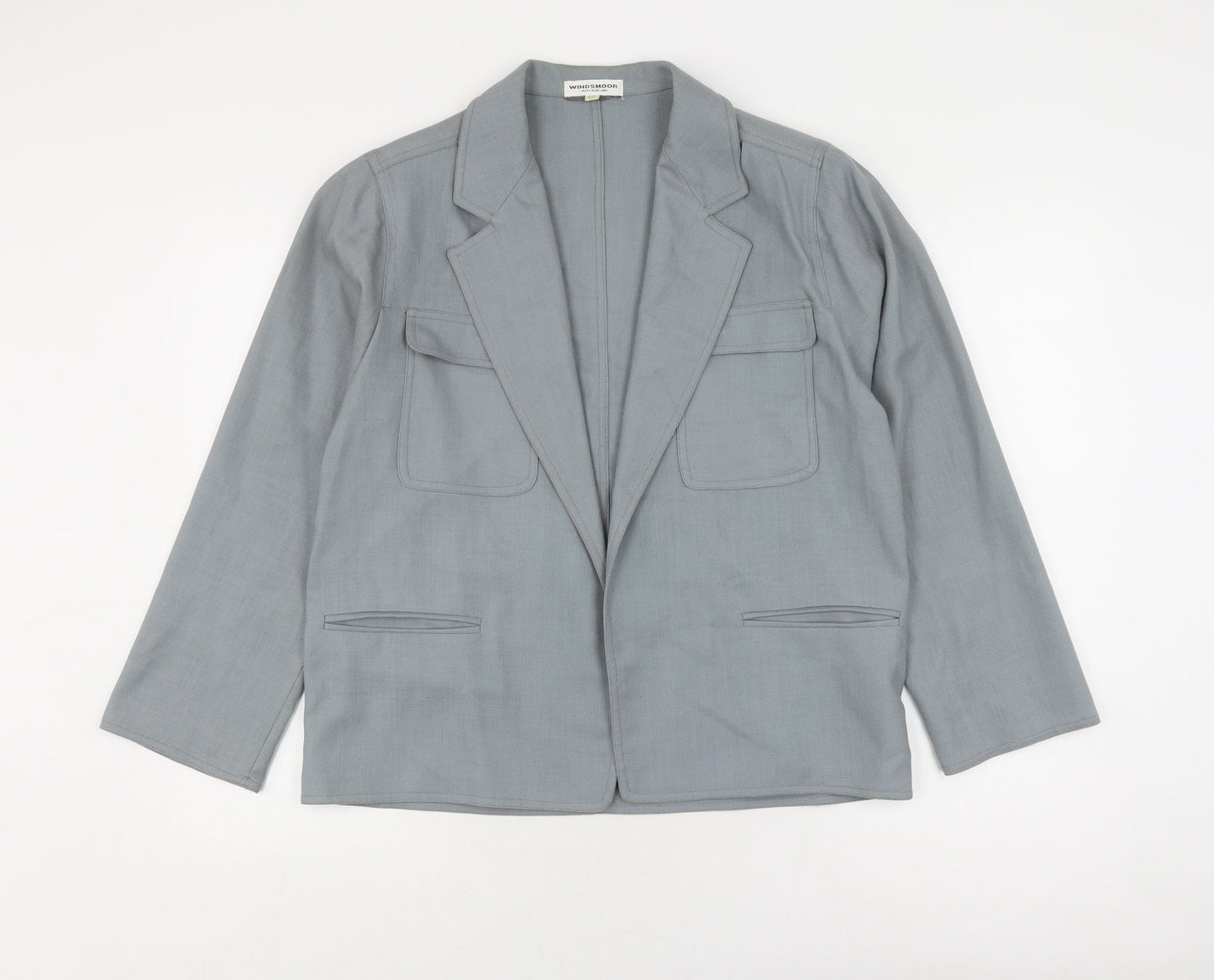 Windsmoor Women's Grey Blazer, Size 14, Classic Wool Jacket