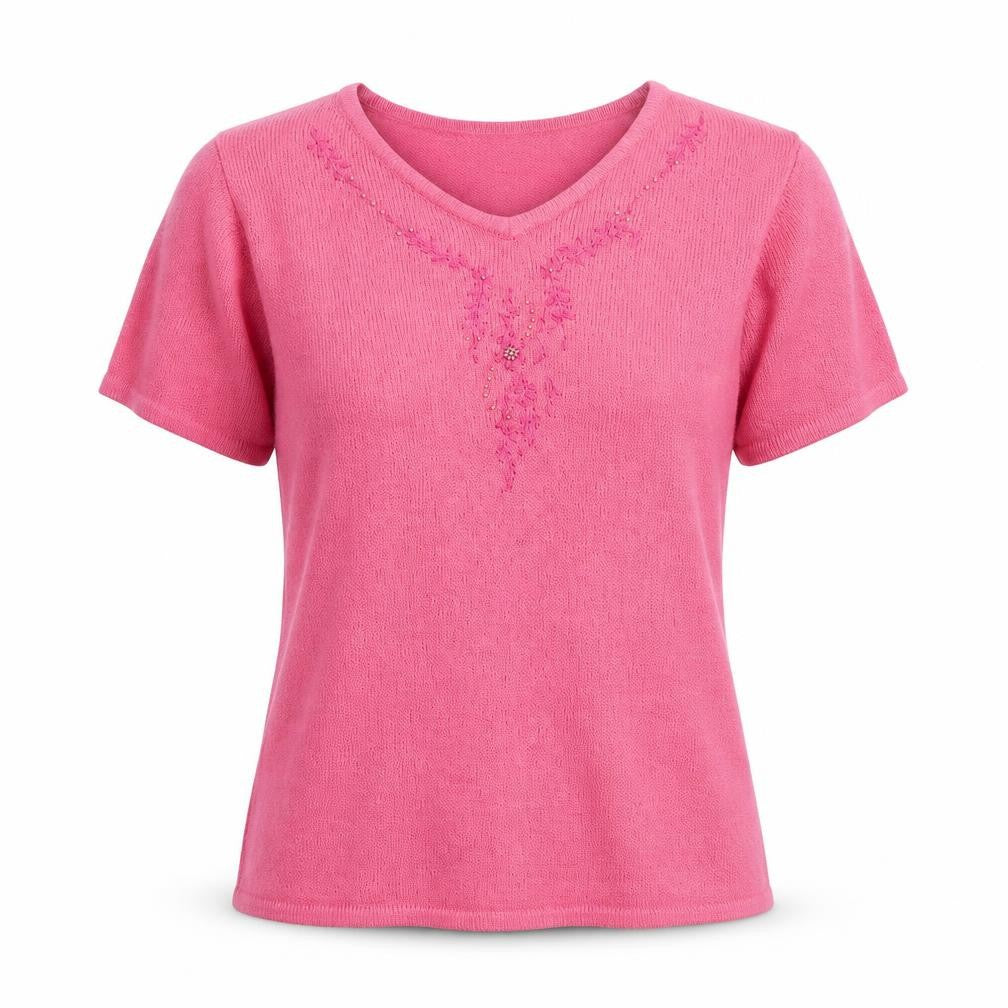 Womens UK Size M Honor Millburn at EWM Pink Acrylic T-Shirt