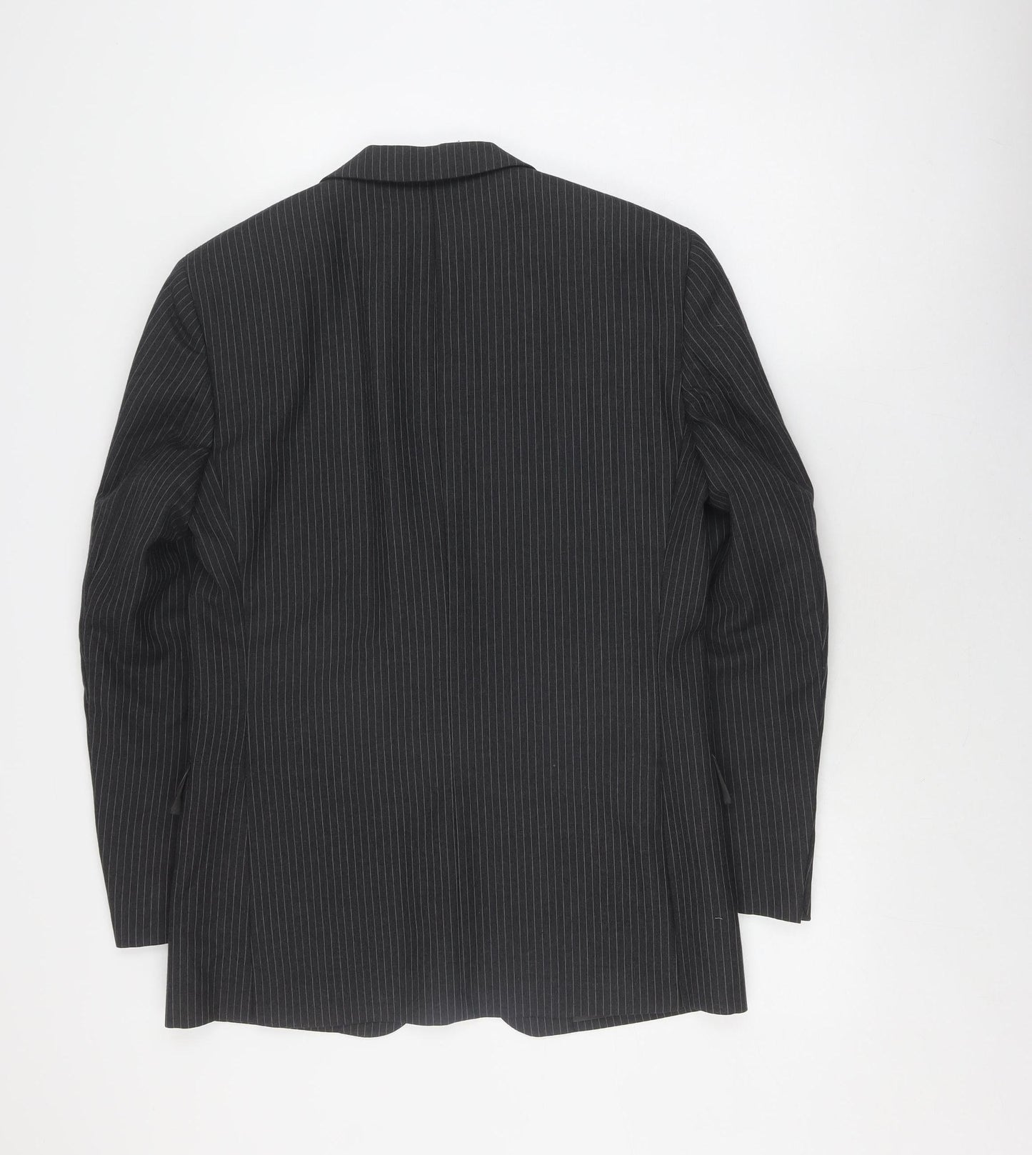 DAKS Men's Black Striped Wool Blazer Size 38R