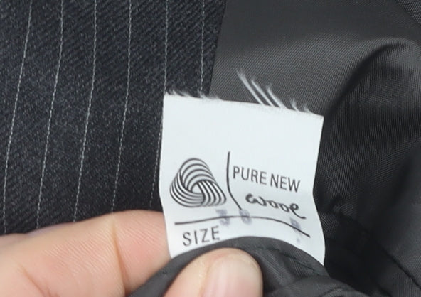 DAKS Men's Black Striped Wool Blazer Size 38R