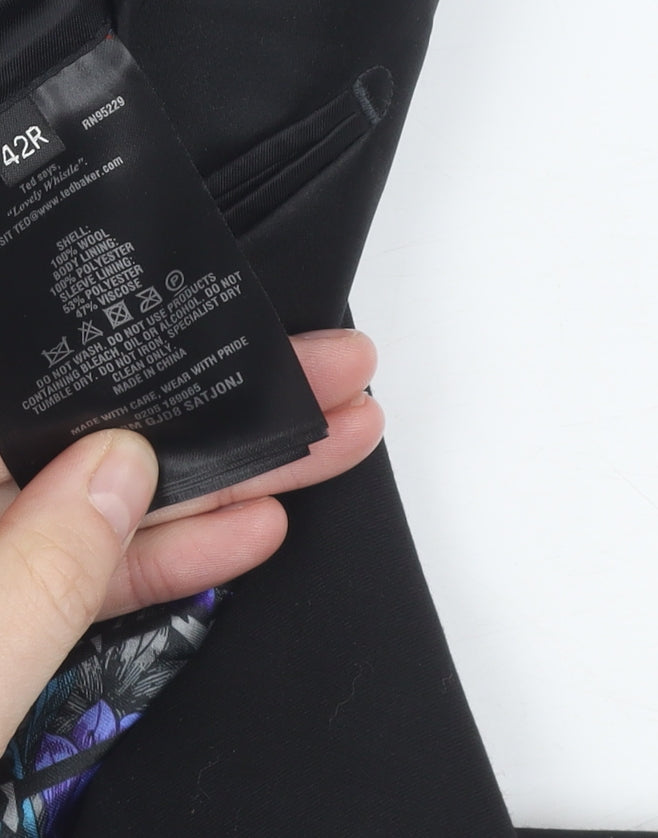 Ted Baker Men's Black Blazer Size 42R Formal