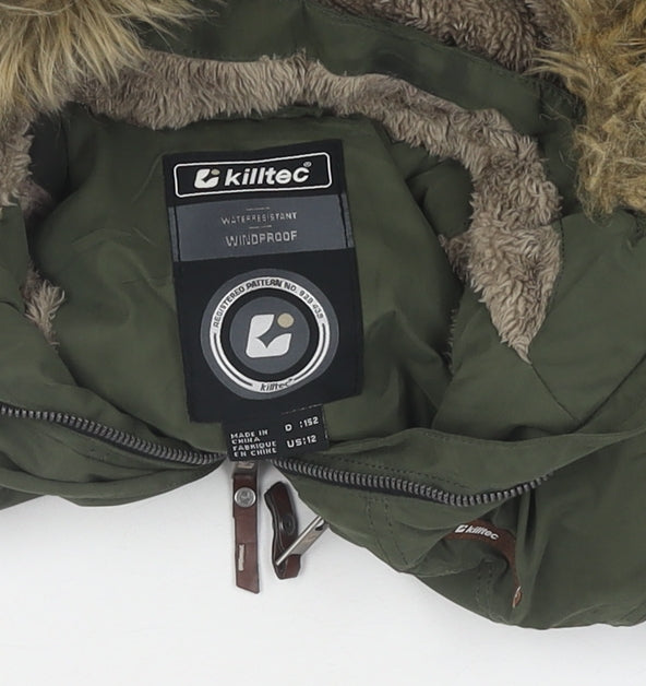 Killtec Boys Green Parka - Size 12, Water Resistant