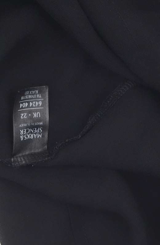Marks & Spencer Women's Black Long Sleeve Blouse Size 22
