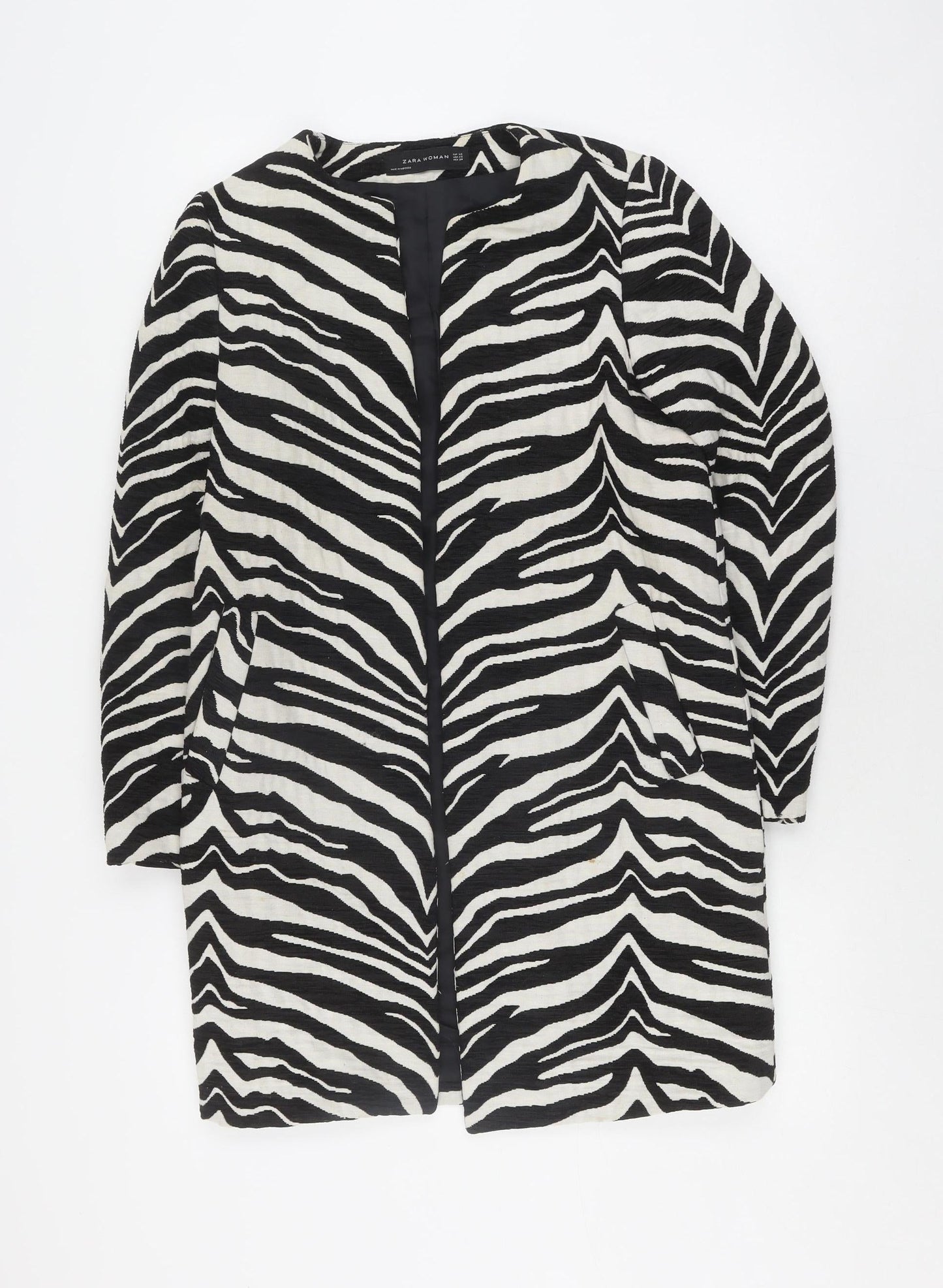 Zara Woman Zebra Print Blazer, XS, Black/White, Casual