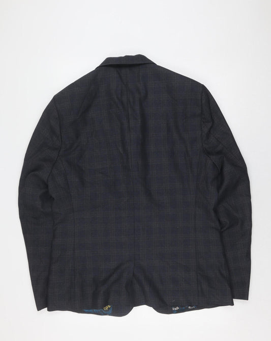 Next Men's Blue Check Slim Fit Blazer 44R