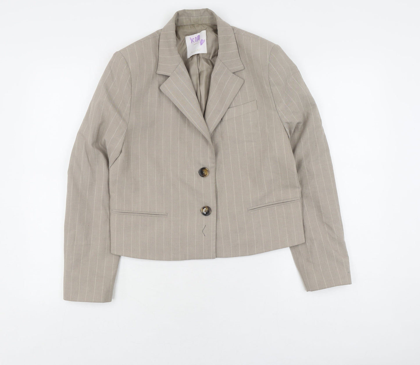 MNG Women's Beige Blazer XS Pinstripe Business