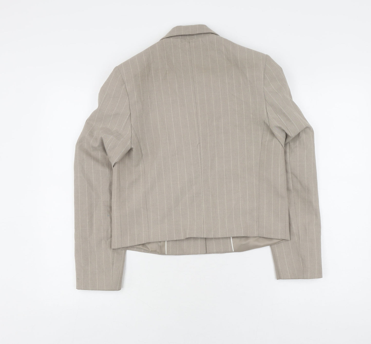 MNG Women's Beige Blazer XS Pinstripe Business