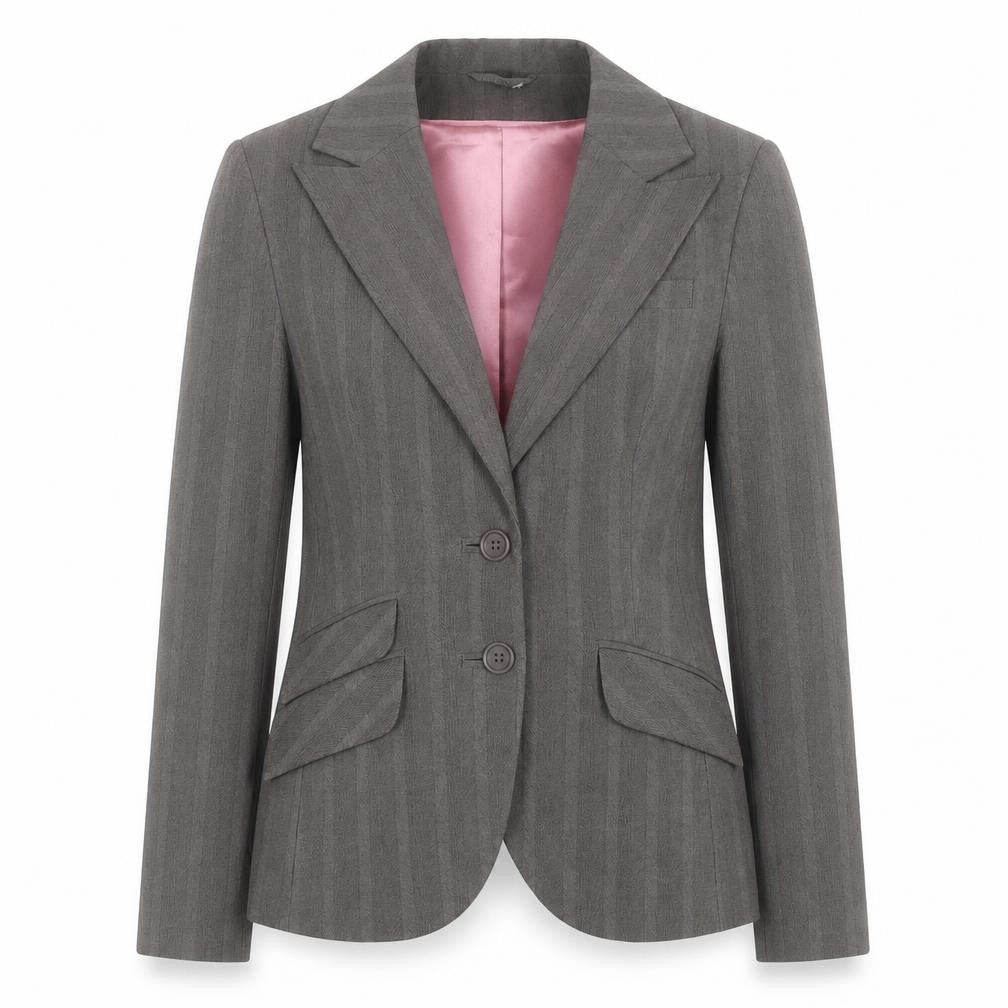 New Look Women's Grey Pinstripe Blazer UK 12