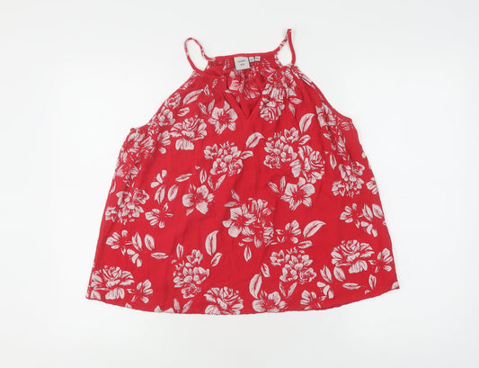 Superdry Women's Red Floral Camisole Tank Top Size 8