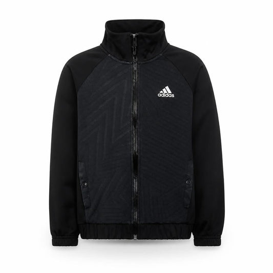 adidas Boys Black Track Jacket, Size 13, Athletic Fit