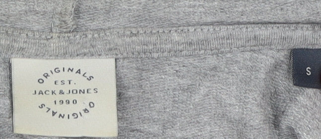 Jack & Jones Grey Men's Hoodie S Full Zip Logo