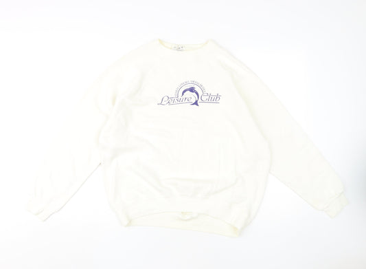 David Allan Unisex Ivory Pullover Sweatshirt M