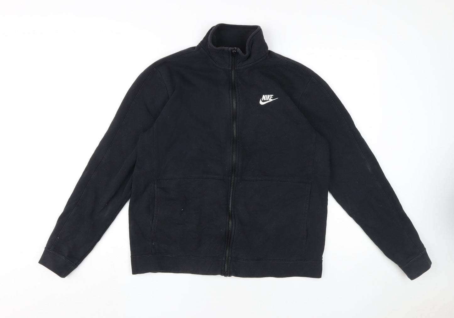 Nike Men's Black Full Zip Fleece Hoodie - Medium