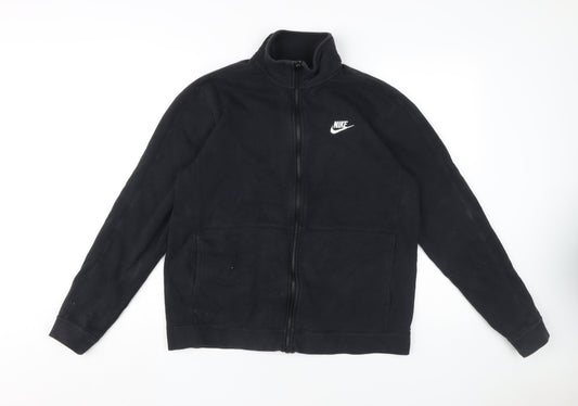 Nike Men's Black Full Zip Fleece Hoodie - Medium