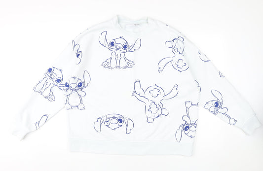 Disney Women’s White Stitch Sweatshirt L