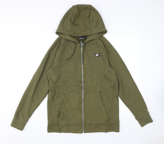 Nike Men's Green Full Zip Hoodie, Size S
