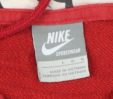 Nike Red Men's L Full Zip Hoodie with Graphic Print