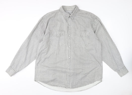 Anvil Men’s Black Checkered Long Sleeve Shirt - L