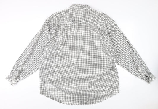 Anvil Men’s Black Checkered Long Sleeve Shirt - L