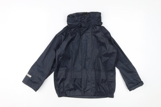 Result Boys Blue Waterproof Hooded Rain Coat XS