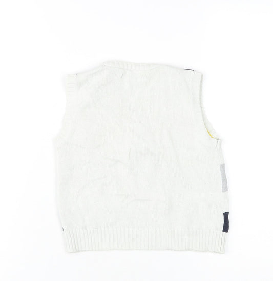 Nautica Unisex Multicoloured V-Neck Knit Vest, Size 4
