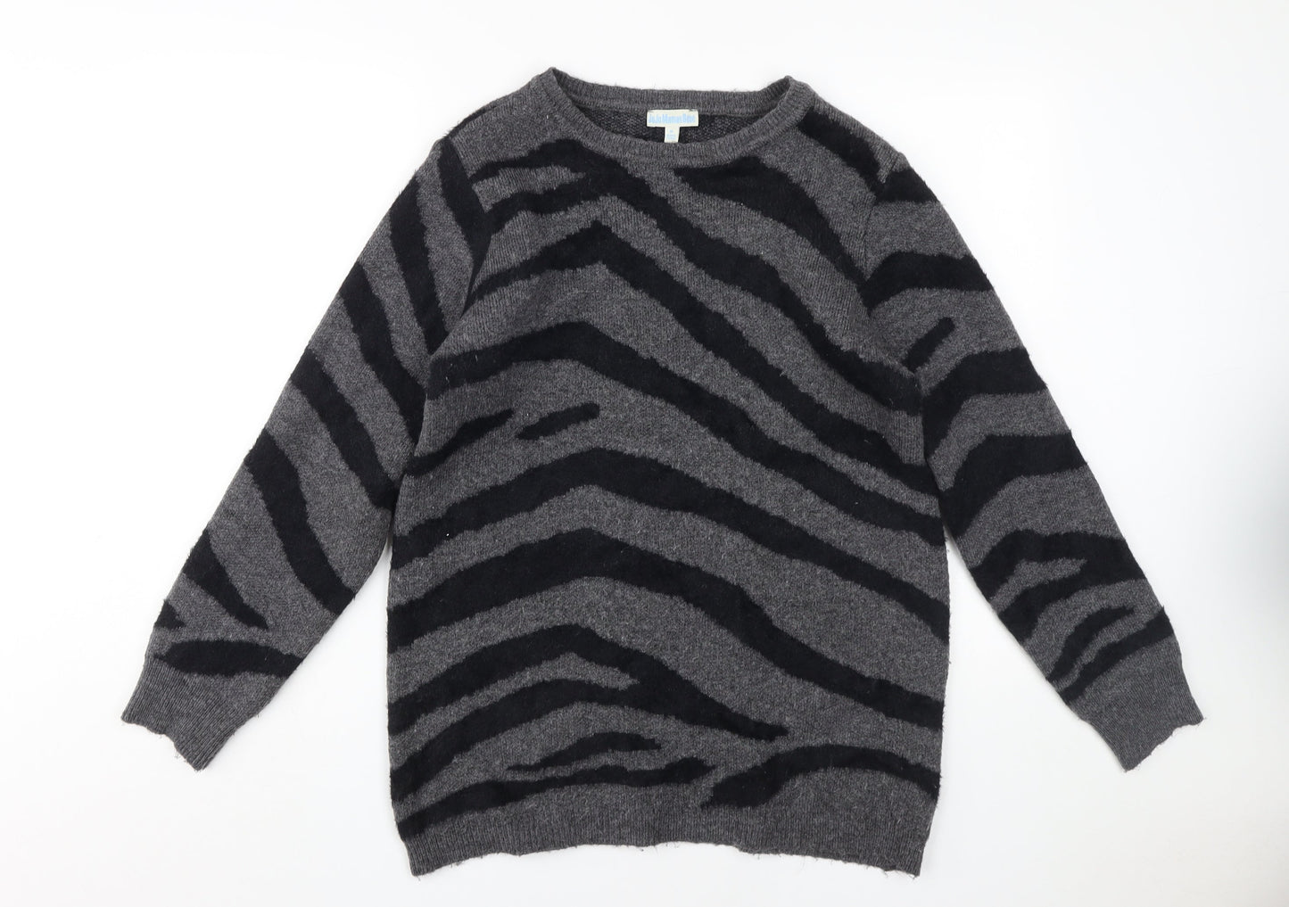 JoJo Maman Bébé Women's Grey Animal Print Pullover M