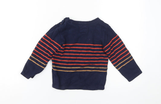 Jasper Conran Boys Blue Striped Pullover Jumper, Size 4-5