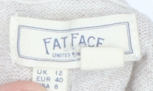 Fat Face Women's Beige Polka Dot Jumper - Size 12